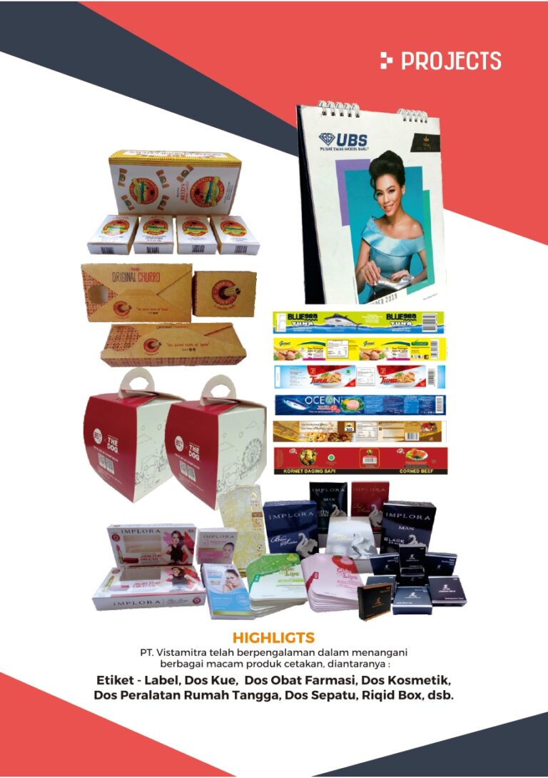 Sampel Projek Produk Offset Printing & Packaging Surabaya PT Vista Mitra