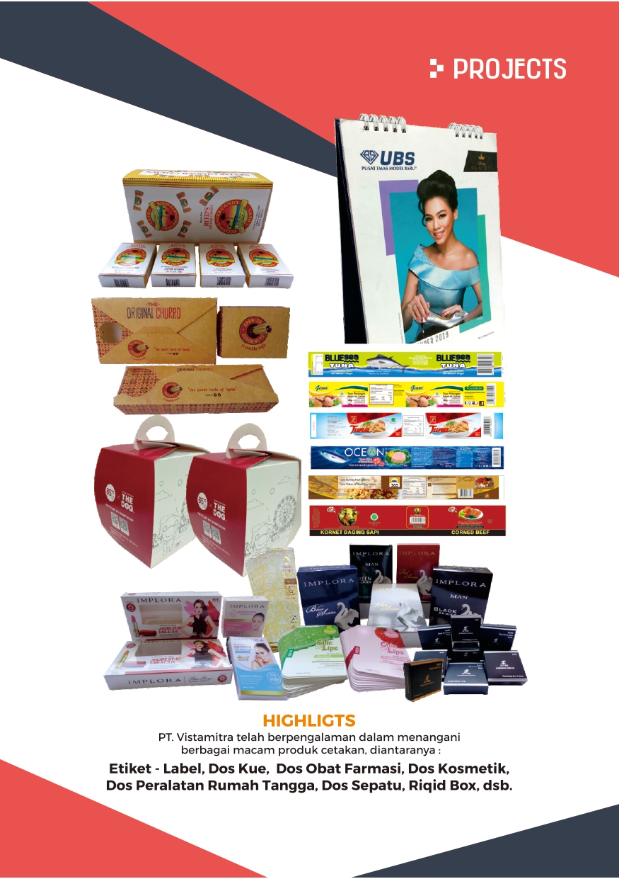 Sampel Projek Produk Offset Printing & Packaging Surabaya PT Vista Mitra