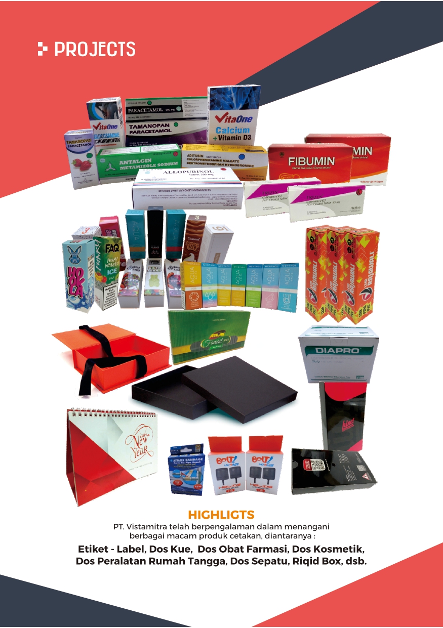 Sampel Projek Produk Offset Printing & Packaging Surabaya PT Vista Mitra
